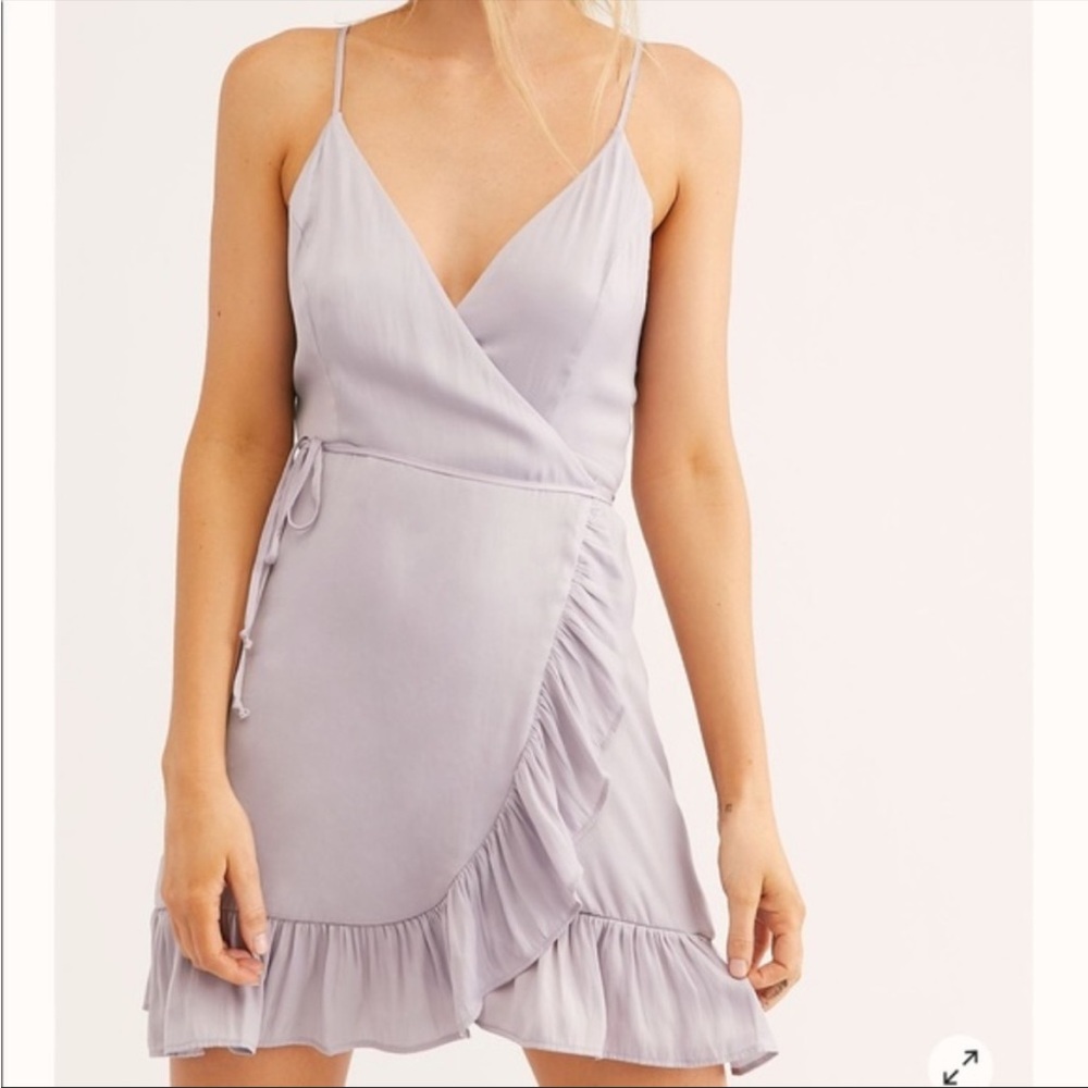 Dusty Lilac All My Love Free People Wrap Satin Dress